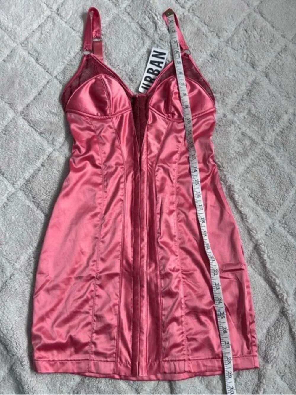 Urban Outfitters | Coral Pink Piper Satin Corset Dress | Size Extra Small - Picture 13 of 13